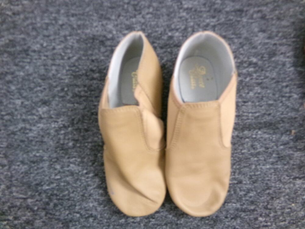 Dance Jazz Shoes Dance Class Girls 6M AdultSlip On Leather Split Sole